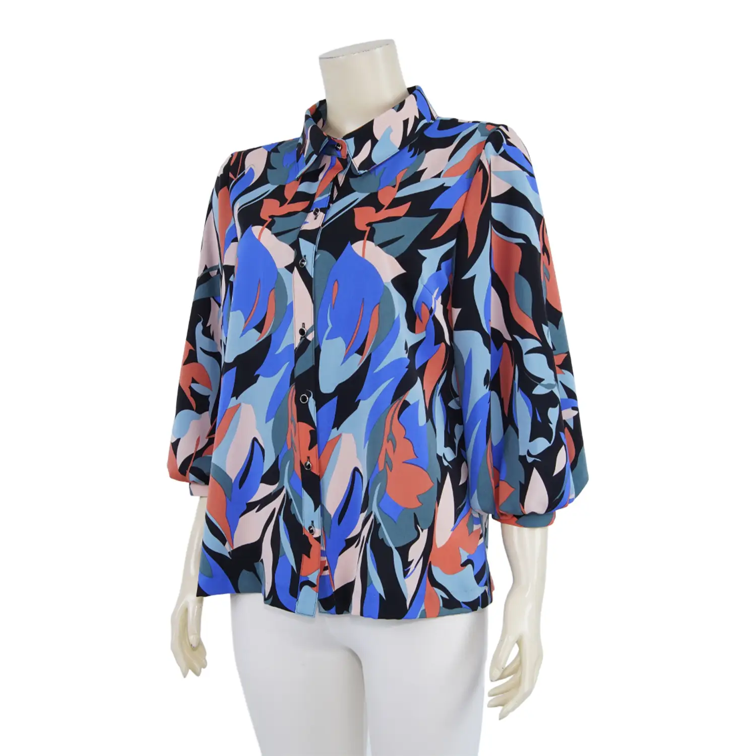 เสื้อเชิ้ต แขนบอลลูน 4 ส่วน ผ้าลายกราฟิก - Image 2