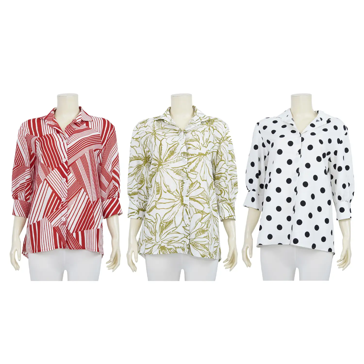 เสื้อเชิ้ต แขน 3 ส่วน ลายทรอปิคอล