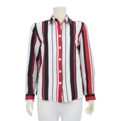 เสื้อเชิ้ตแขนยาว ลายทางแนวดิ่ง