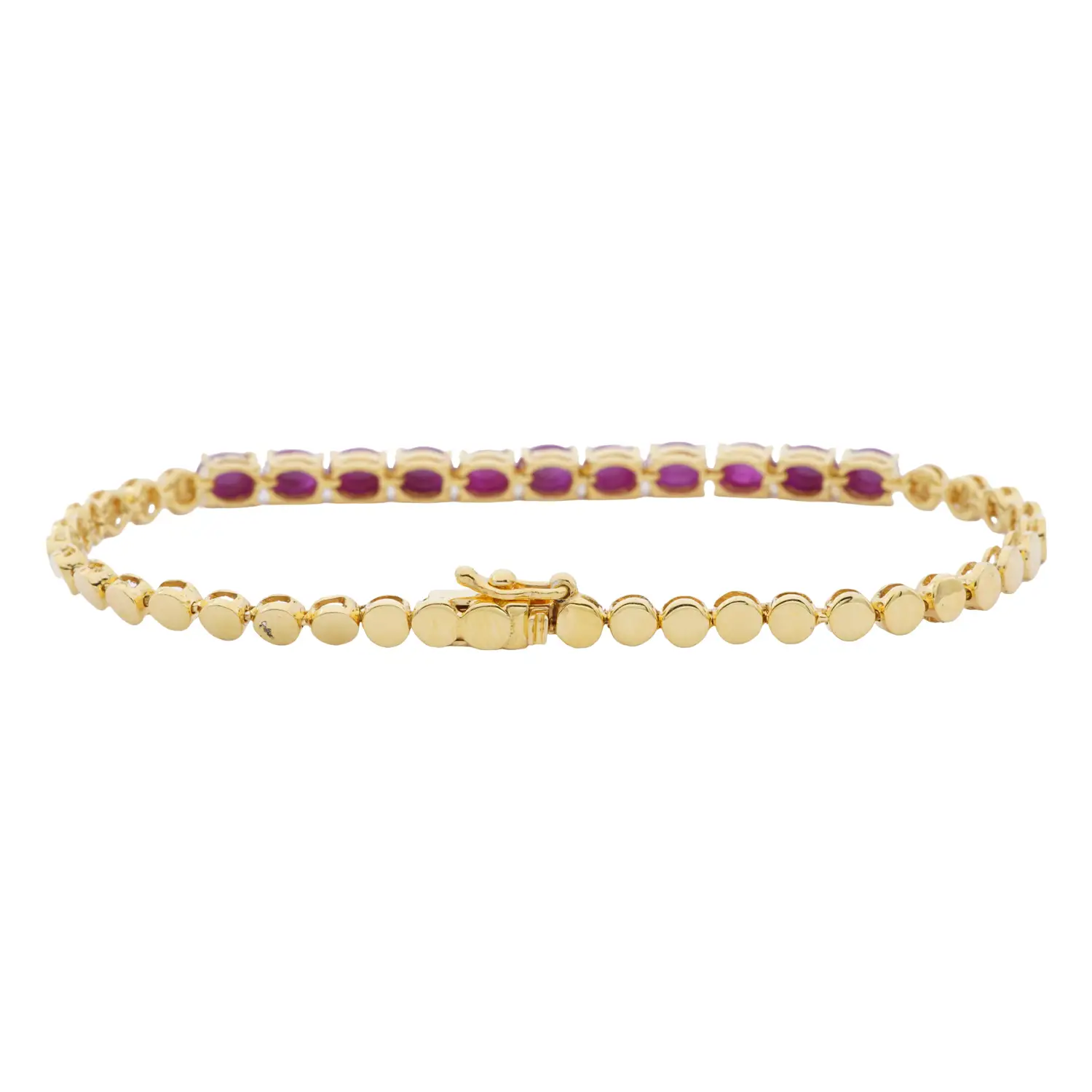 สร้อยข้อมือเงิน925 ชุบทอง24K ประดับทับทิม - Image 3