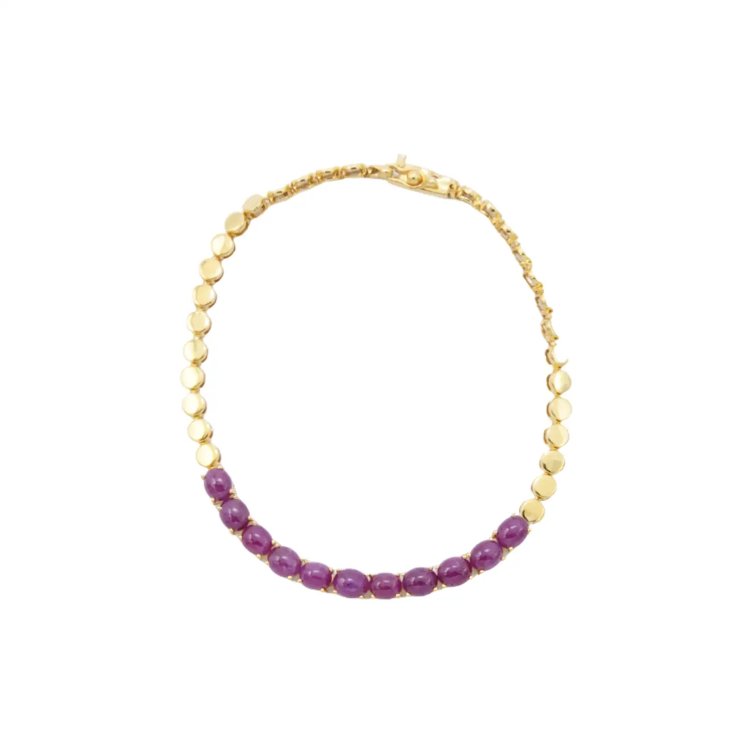 สร้อยข้อมือเงิน925 ชุบทอง24K ประดับทับทิม - Image 4