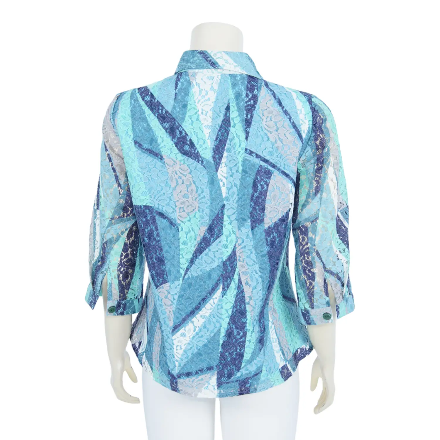 เสื้อเชิ้ตแขนกระบอก 3 ส่วน ผ้าลูกไม้แฟนซีลายดอกไม้ - Image 5