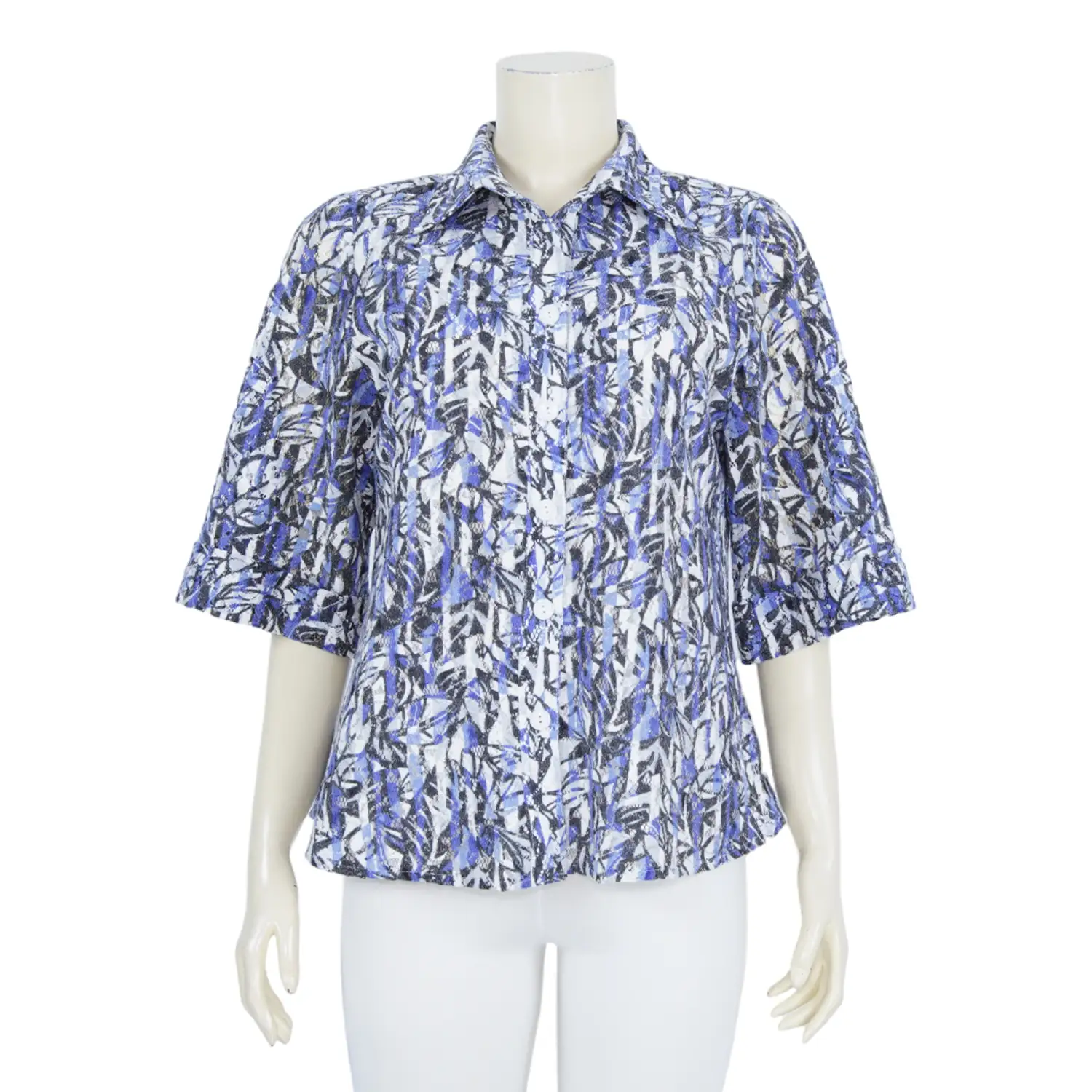 เสื้อเชิ้ตแขนกระบอก 3 ส่วน ผ้าลูกไม้ราเชลทอลาย - Image 3