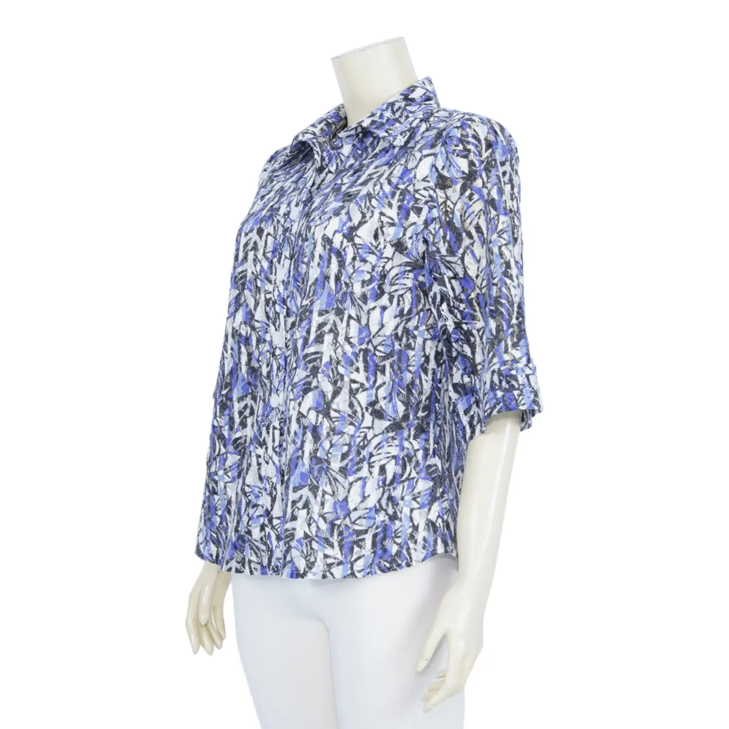 เสื้อเชิ้ตแขนกระบอก 3 ส่วน ผ้าลูกไม้ราเชลทอลาย - Image 4