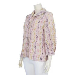 เสื้อเชิ้ตคอปกปีกนกแขนกระบอก 4 ส่วน ผ้าลูกไม้ราเชลลายดอกไม้ - Image 2