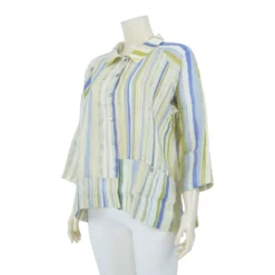 เสื้อเชิ้ต แขนแร็กแลนยาว 5 ส่วน ผ้าลินินพิมพ์ลาย - Image 4