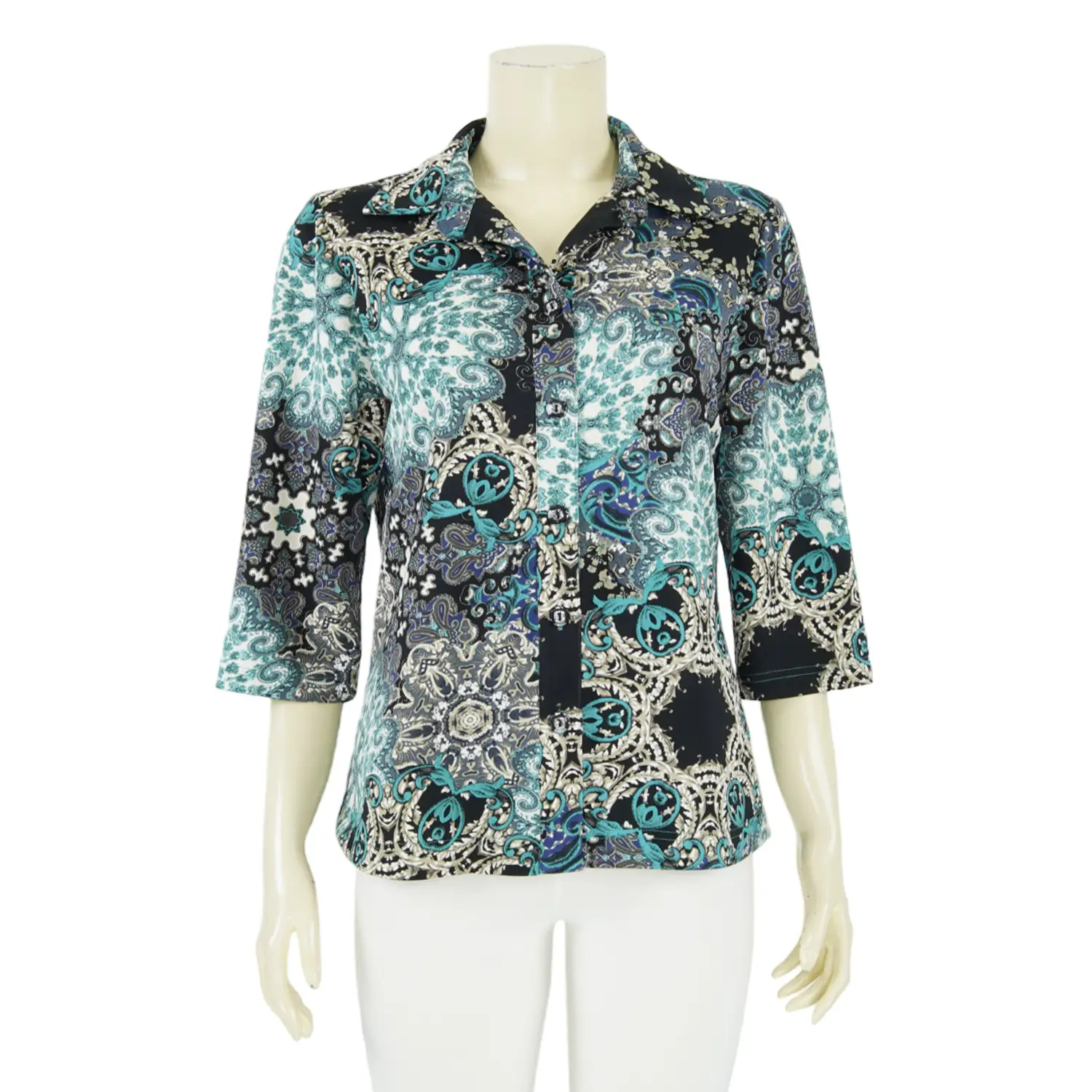 เสื้อเชิ้ต แขน 3 ส่วน ผ้าคูชั่นปริ้นท์ - Image 2