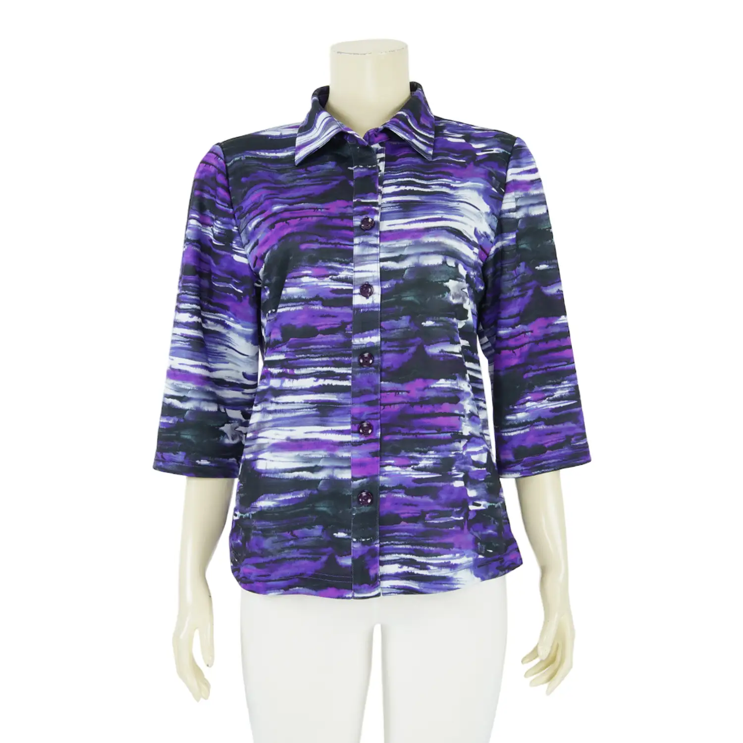 เสื้อเชิ้ต แขน 3 ส่วน ผ้าคูชั่นปริ้นท์ - Image 6