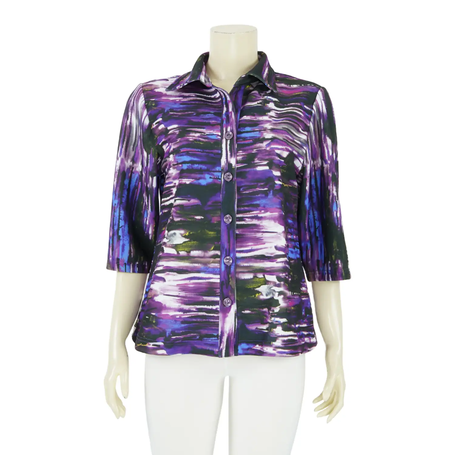 เสื้อเชิ้ต แขน 3 ส่วน ผ้าคูชั่นปริ้นท์ - Image 5