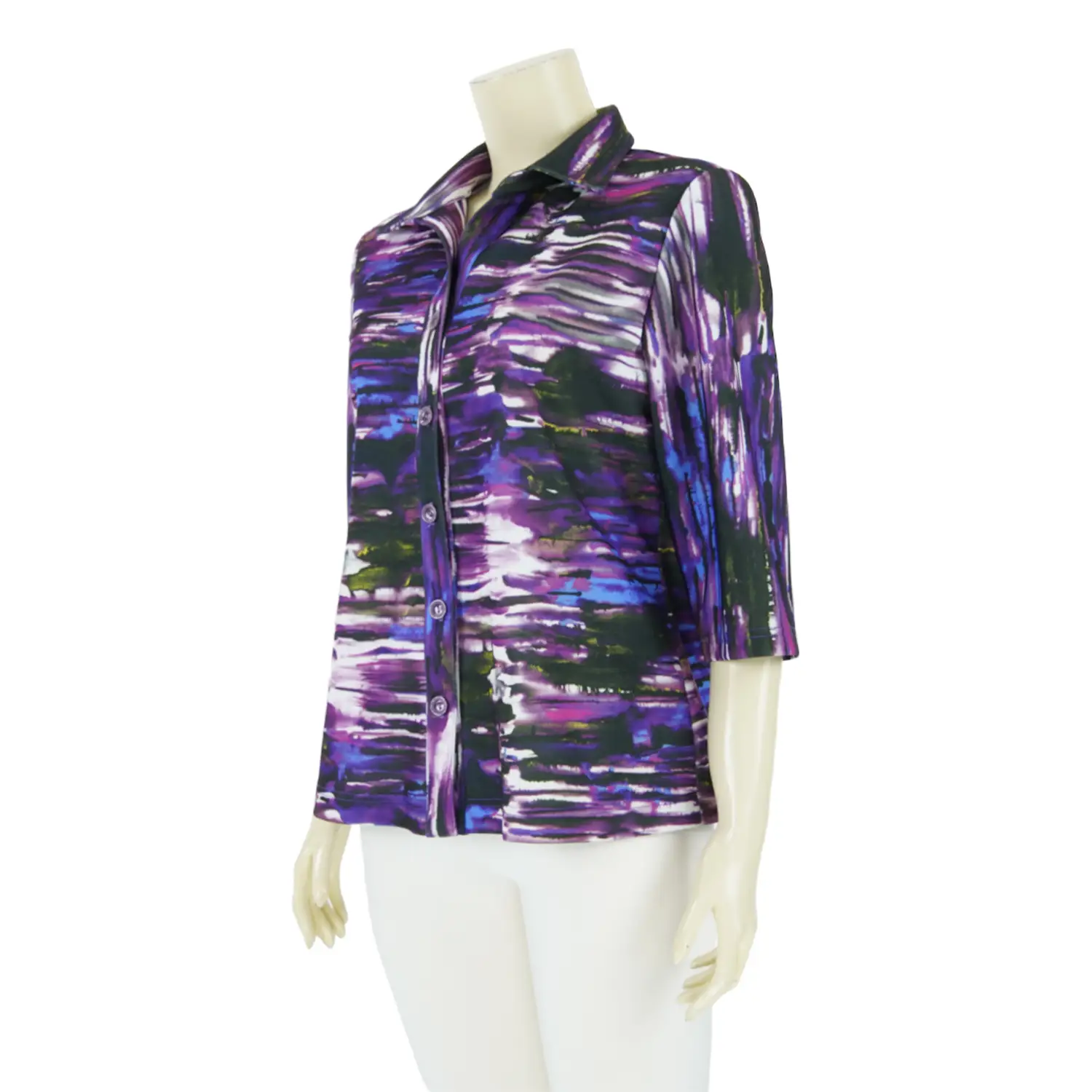 เสื้อเชิ้ต แขน 3 ส่วน ผ้าคูชั่นปริ้นท์ - Image 4