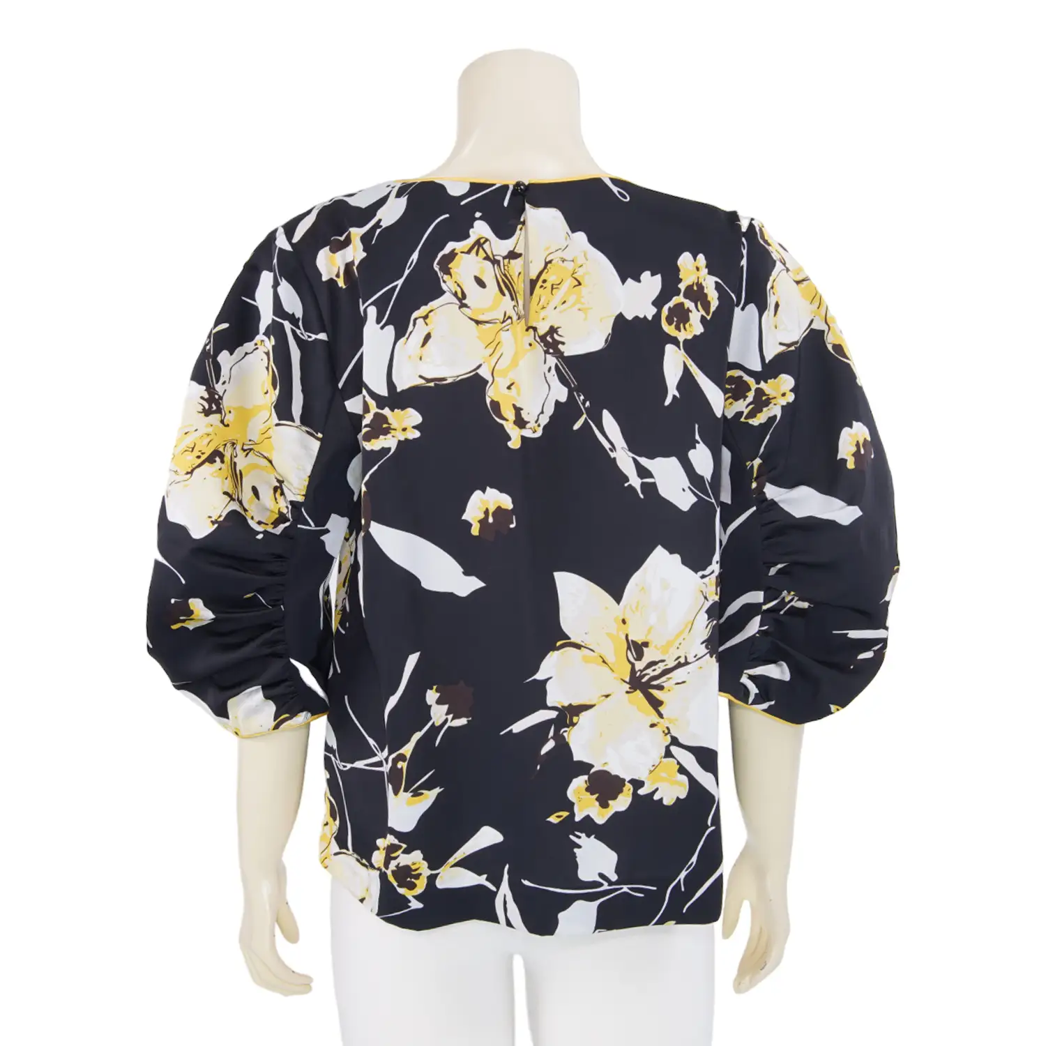 เสื้อคอปาด แขนพอง 4 ส่วน ผ้าลายดอกไม้ - Image 3