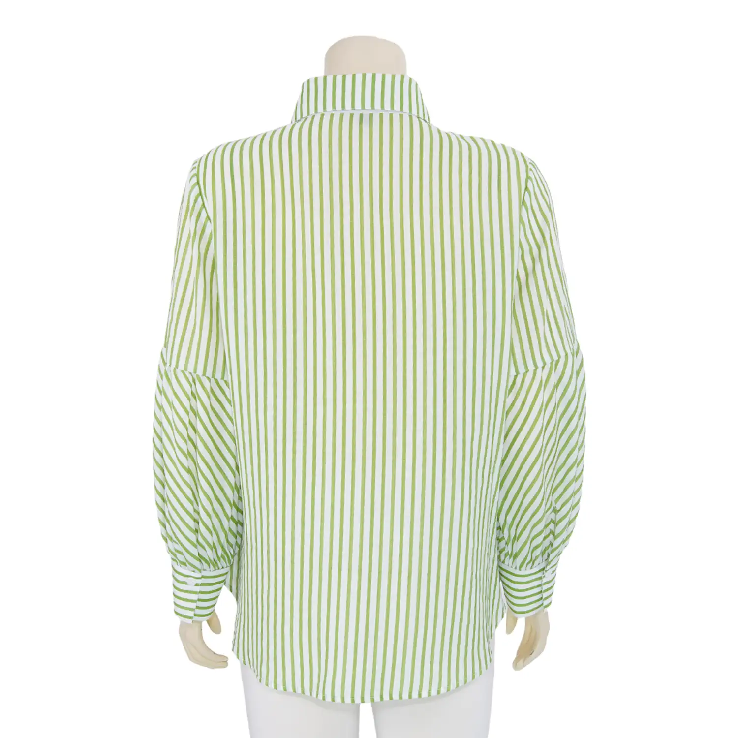 เสื้อเชิ้ต แขนยาวทรงแขนพอง ผ้าลายทาง - Image 3