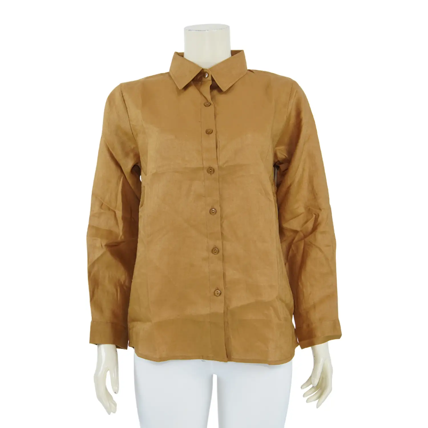 เสื้อเชิ่ตแขนยาว ผ้าลินินสีพื้น - Image 4