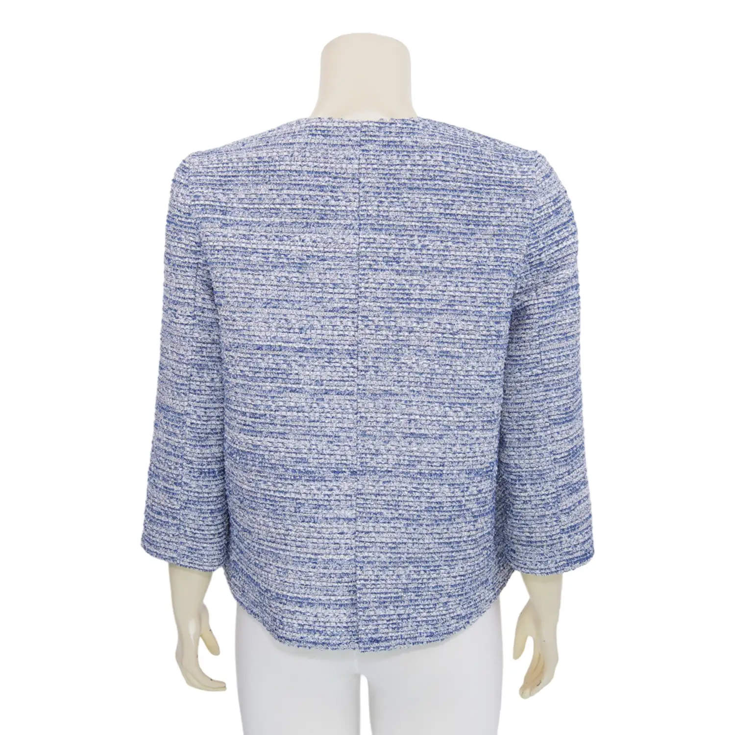 เสื้อแจ็คเก็ตคอกลม แขน 5 ส่วน ผ้าทวีตแต่งด้ายชิมเมอร์ - Image 3