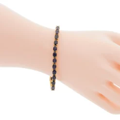 สร้อยข้อมือเงิน925 ชุบทอง18K ประดับไพลิน - Image 2