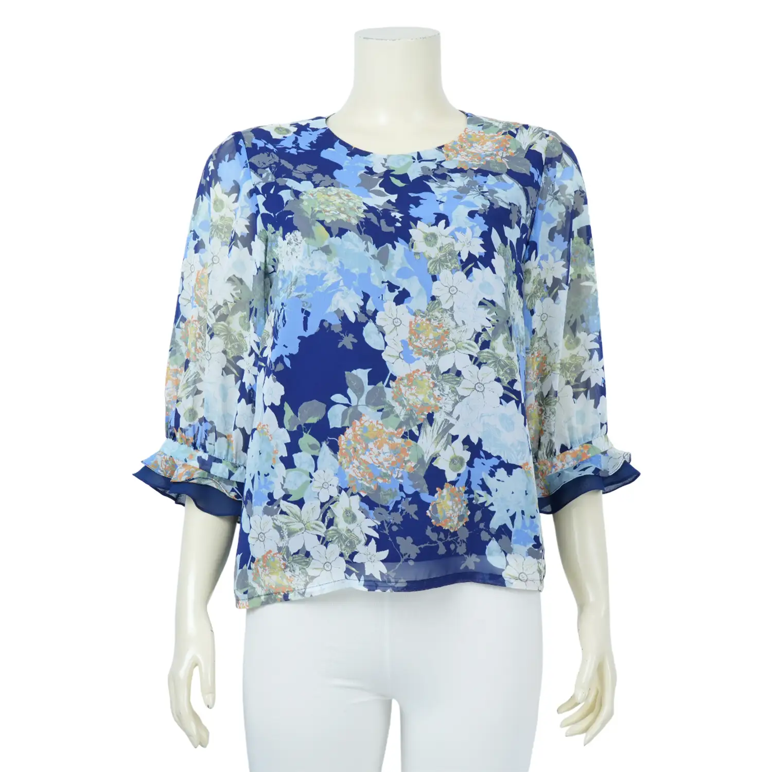 เสื้อคอกลม แขน 3 ส่วน ลายฟลอรัล - Image 2