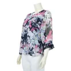 เสื้อคอกลม แขน 3 ส่วน ลายฟลอรัล - Image 4