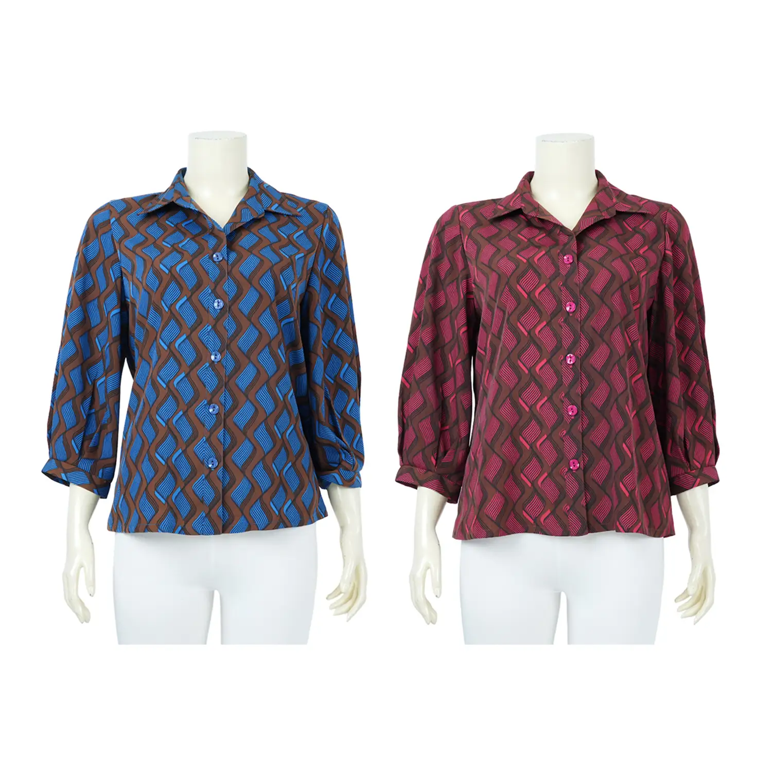 เสื้อเชิ้ตแขน 3 ส่วน ลายโมดา เวฟ