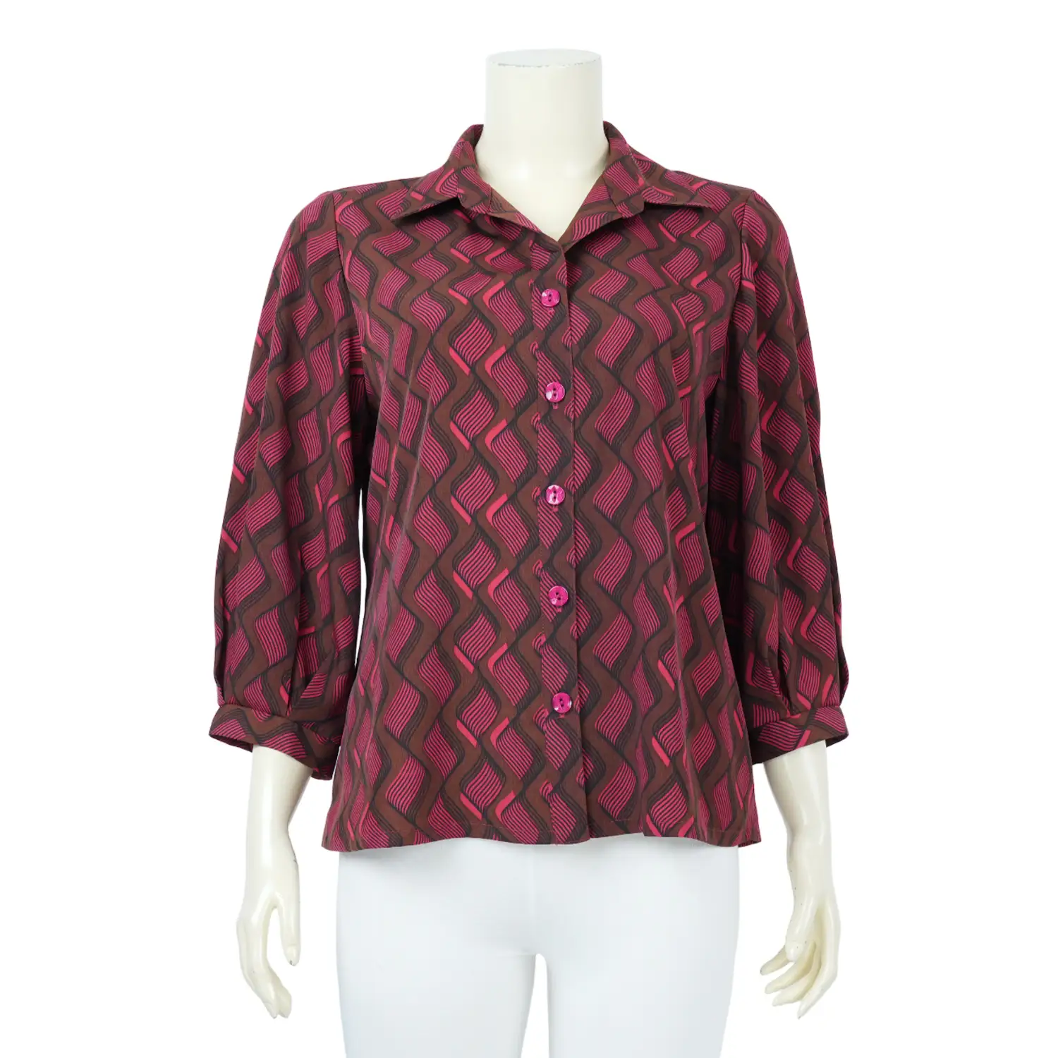 เสื้อเชิ้ตแขน 3 ส่วน ลายโมดา เวฟ - Image 3