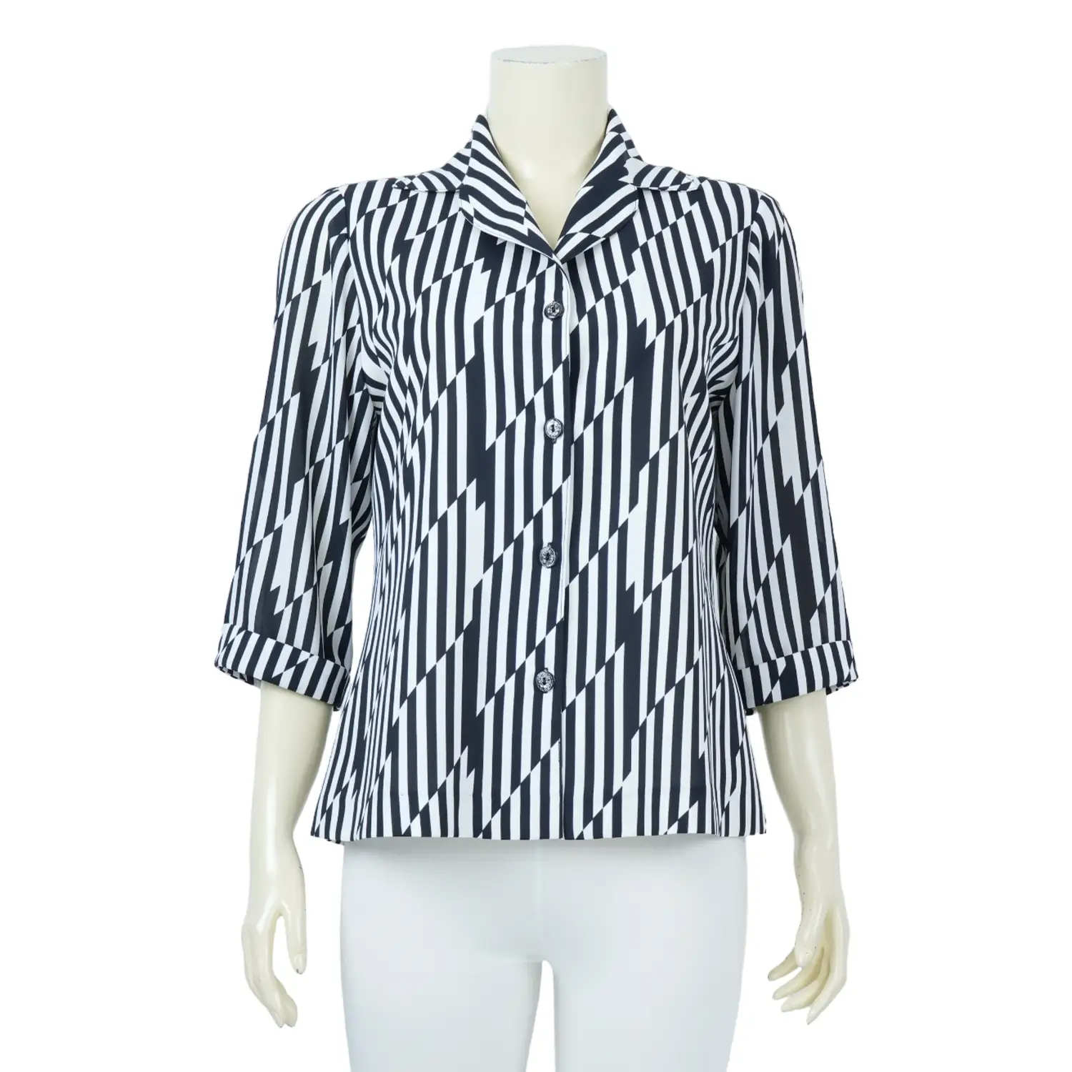 เสื้อเชิ้ตแขน 3 ส่วน ลายทาง - Image 2