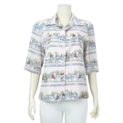 เสื้อเชิ้ตแขนสั้น ผ้าชีฟองพิมพ์ลาย - Image 2