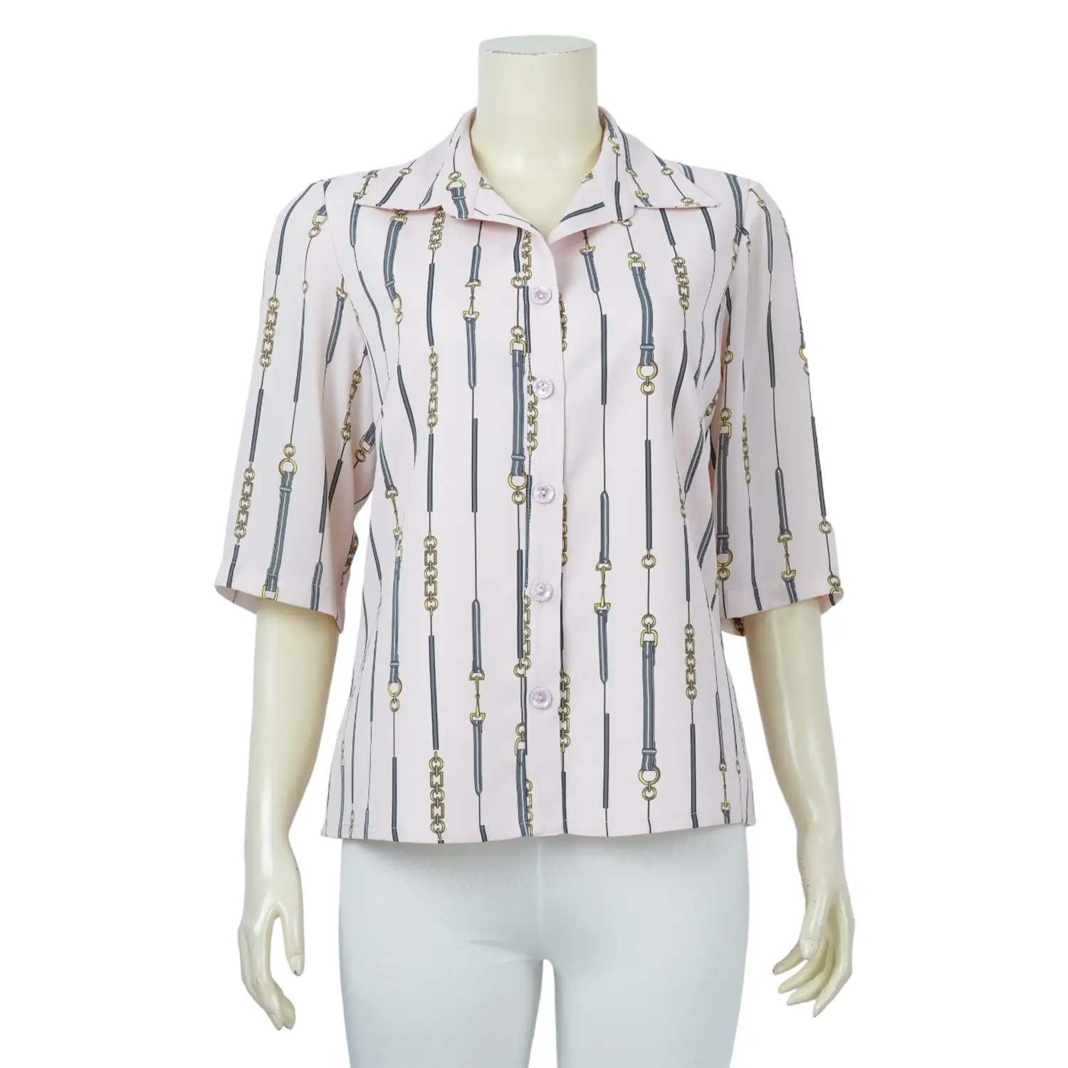 เสื้อเชิ้ตแขนสั้น ผ้าชีฟองพิมพ์ลาย - Image 3