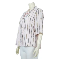 เสื้อเชิ้ตแขนสั้น ผ้าชีฟองพิมพ์ลาย - Image 4