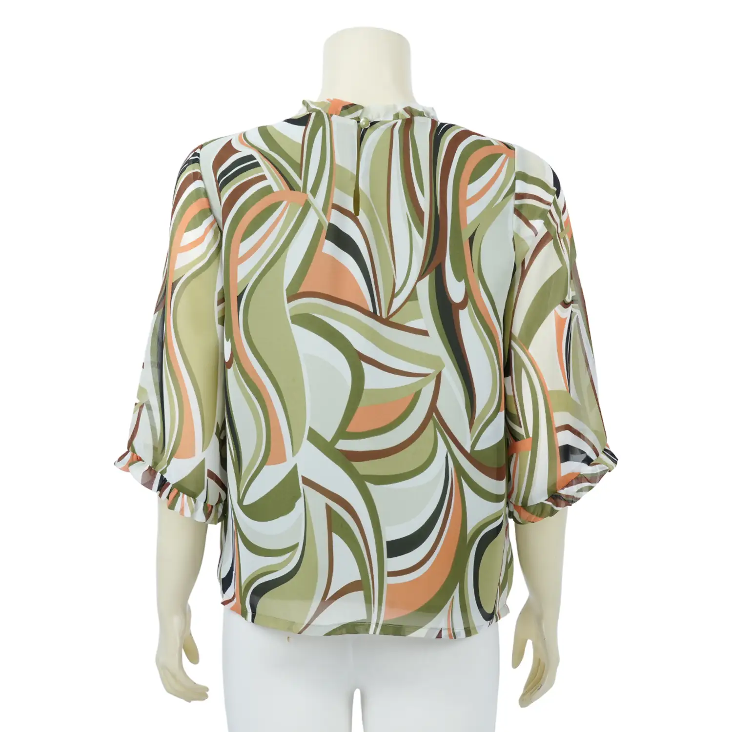 เสื้อคอตั้ง แขน 3 ส่วน ลายหินอ่อน - Image 3