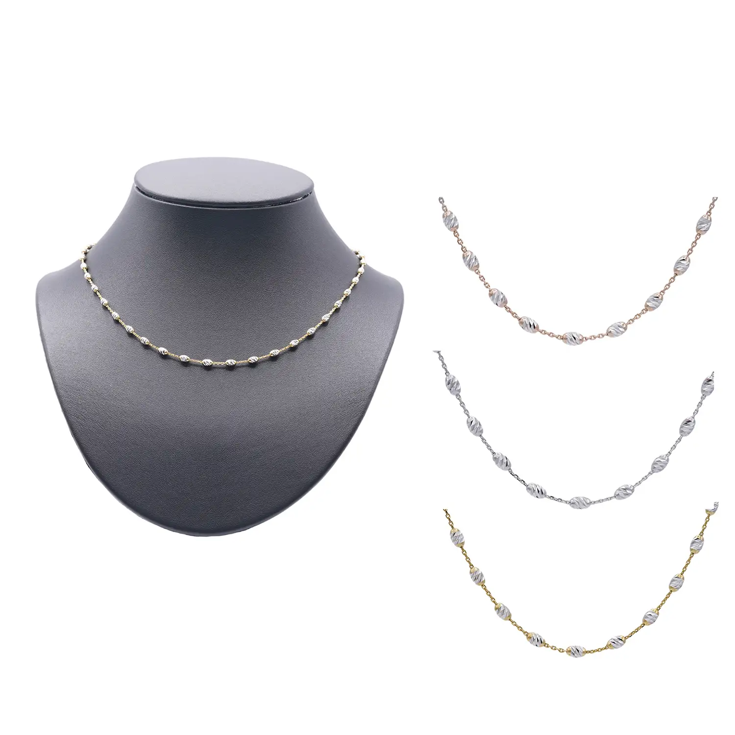 สร้อยคอทอง ดีไซน์ลาย Oval Beads