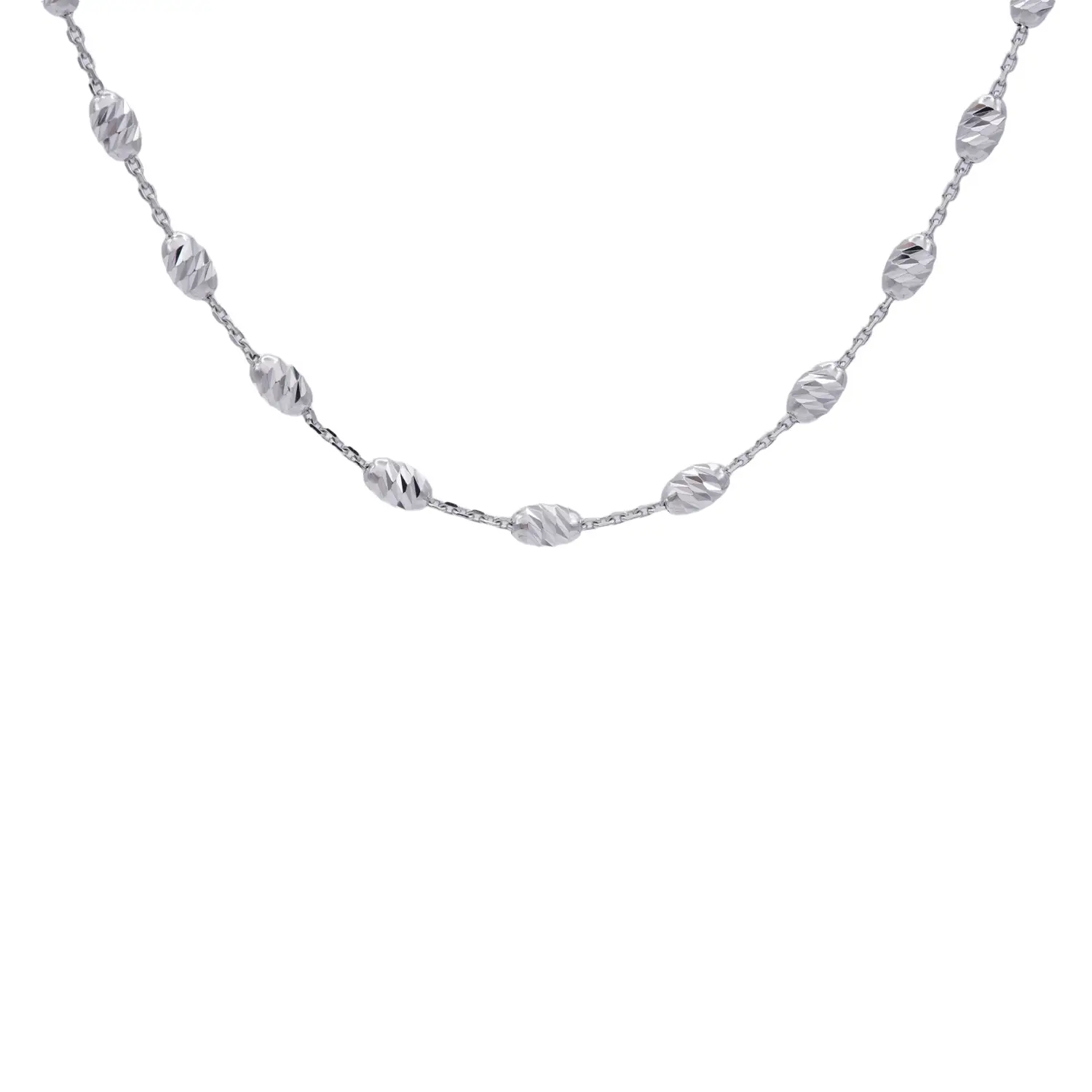 สร้อยคอทอง ดีไซน์ลาย Oval Beads - Image 3