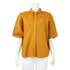 เสื้อเชิ้ตแขนค้างคาวยาว 3 ส่วนผ้าตีเกล็ดผสม - Image 2