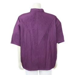 เสื้อเชิ้ตแขนค้างคาวยาว 3 ส่วนผ้าตีเกล็ดผสม - Image 5