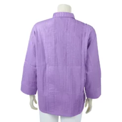 เสื้อเชิ้ต แขนยาว 4 ส่วน ผ้าตีเกล็ดผสม - Image 3