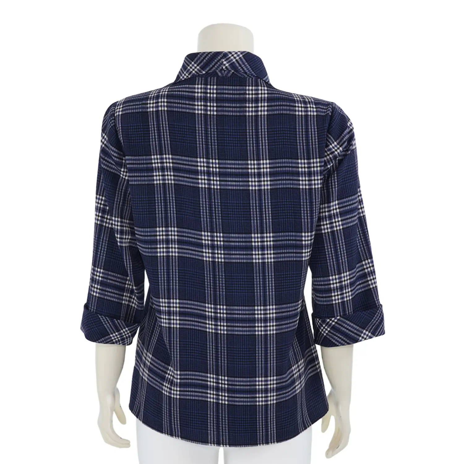 เสื้อเชิ้ต แขนกระบอก 3 ส่วน ผ้าพีชสกินลายสก็อต - Image 3