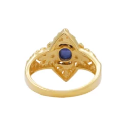 แหวนเงิน925 ชุบทอง18K ประดับไพลิน และโทแพซสีขาว - Image 4