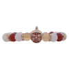 สร้อยข้อมืออัญมณีหลากชนิด พร้อมส่วนตกแต่ง ท้าวเวสสุวรรณเงิน925 ชุบทอง18K ลงยาสีแดง ประดับเซอร์คอนสีขาว