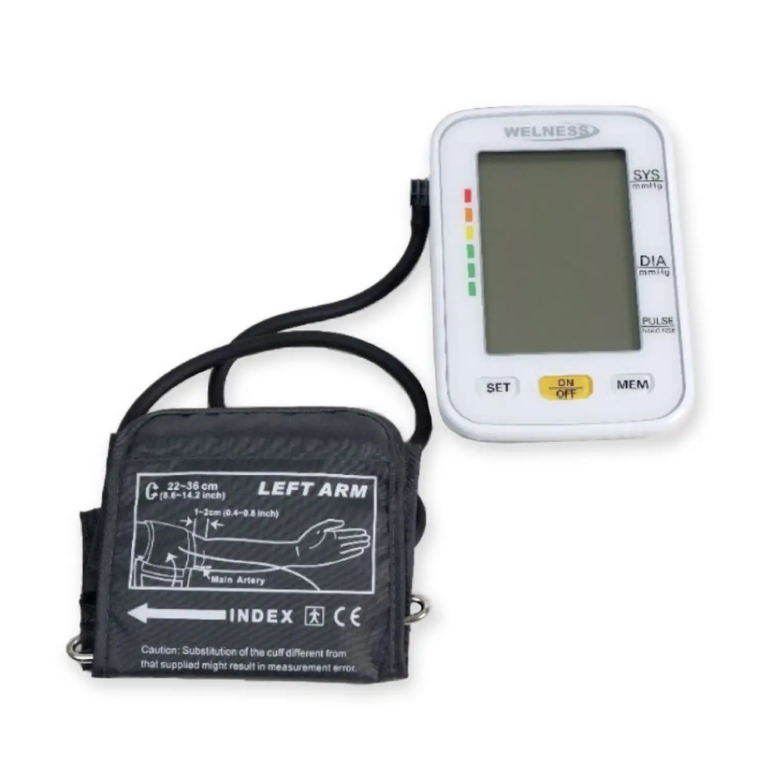 เครื่องวัดความดันโลหิตอีเล็กทรอนิกส์แบบอัตโนมัติที่แขน เวลเนส รุ่น DBP-1333