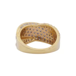 แหวนเงิน925 ชุบทอง18K ประดับไพลินและเพชร CZ - Image 4