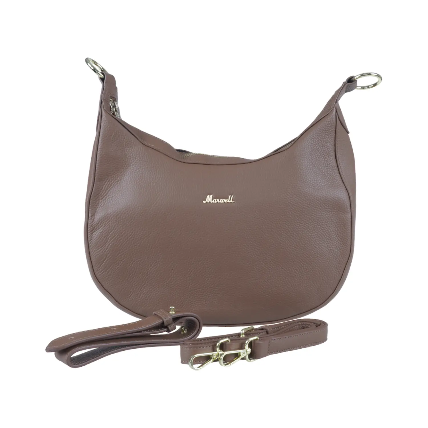 กระเป๋าถือหนังวัว ปั๊มลายลิ้นจี่ใหญ่ ทรงโฮโบ (Hobo) (ใช้ได้ 2 แบบ) - Image 6