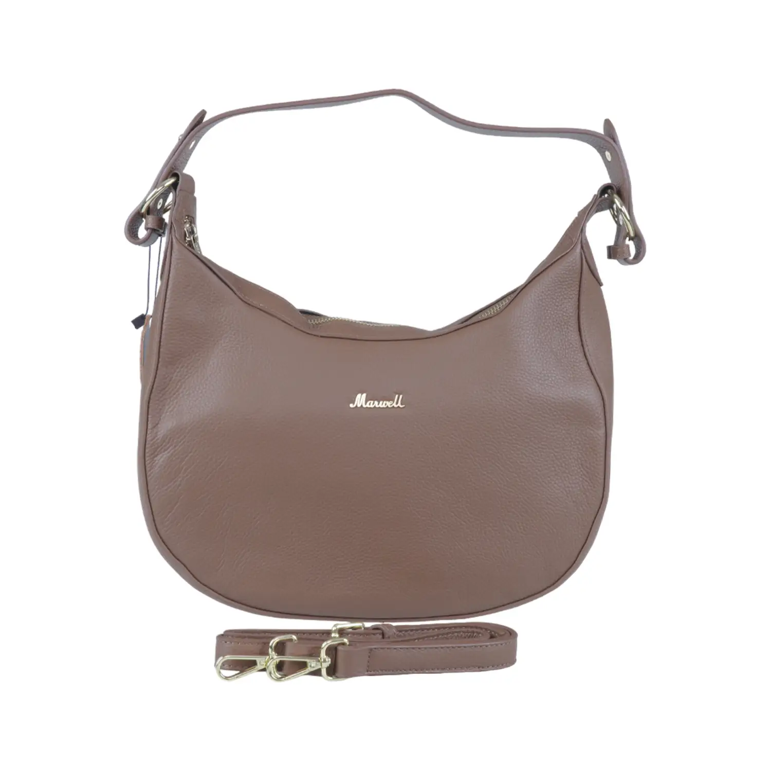 กระเป๋าถือหนังวัว ปั๊มลายลิ้นจี่ใหญ่ ทรงโฮโบ (Hobo) (ใช้ได้ 2 แบบ) - Image 7