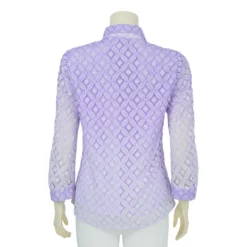เสื้อเชิ้ต แขนกระบอก 4 ส่วน ผ้าลูกไม้ราเชลลายดอกไม้ - Image 7