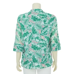 เสื้อคอตั้ง แขนกระบอก 3 ส่วน ผ้าลูกไม้ราเชล ลายดอกชบา - Image 3