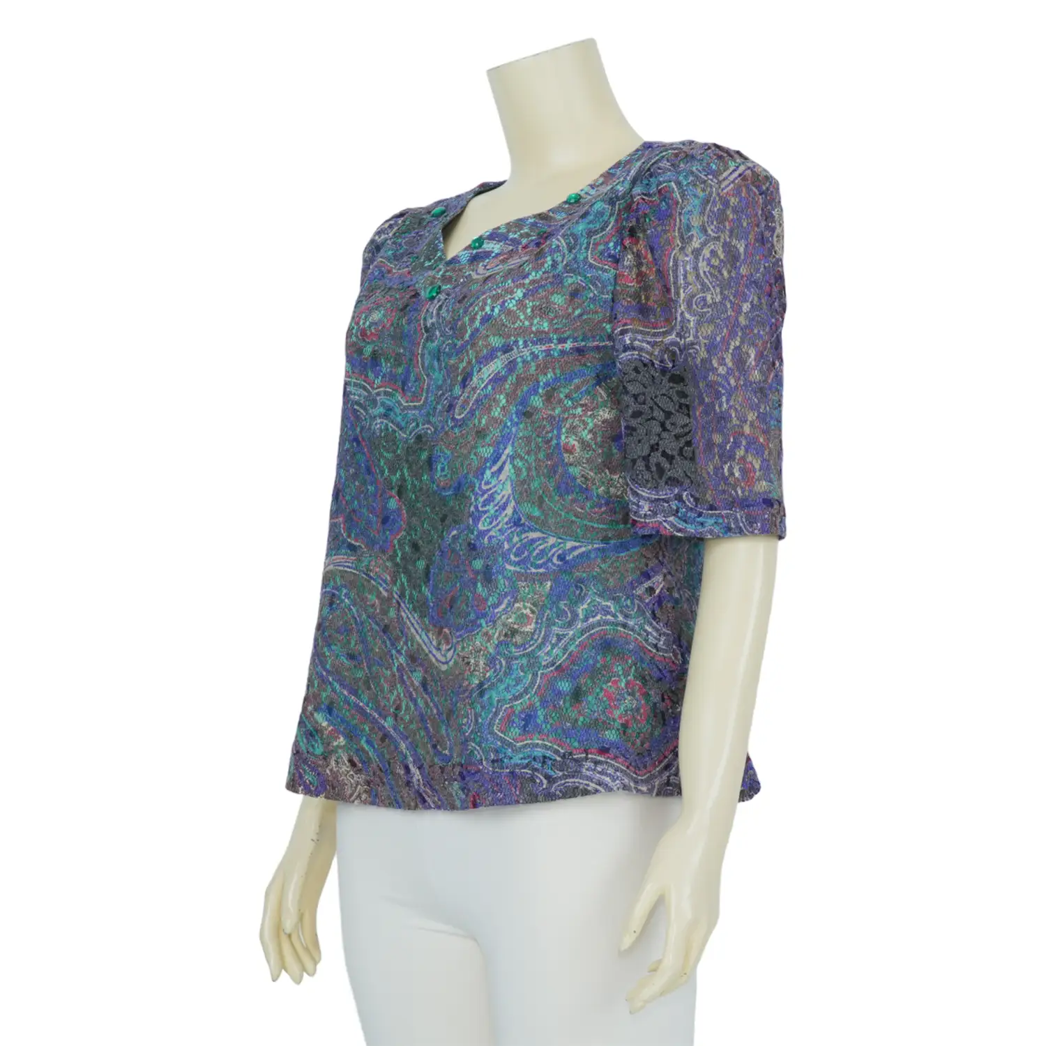 เสื้อคอวี แขนฟิลิปปินส์ 3 ส่วน ผ้าลูกไม้ราเชล - Image 2