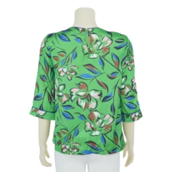 เสื้อคอปาดแขนกระบอก 4 ส่วน ผ้าลายดอกไม้ - Image 3