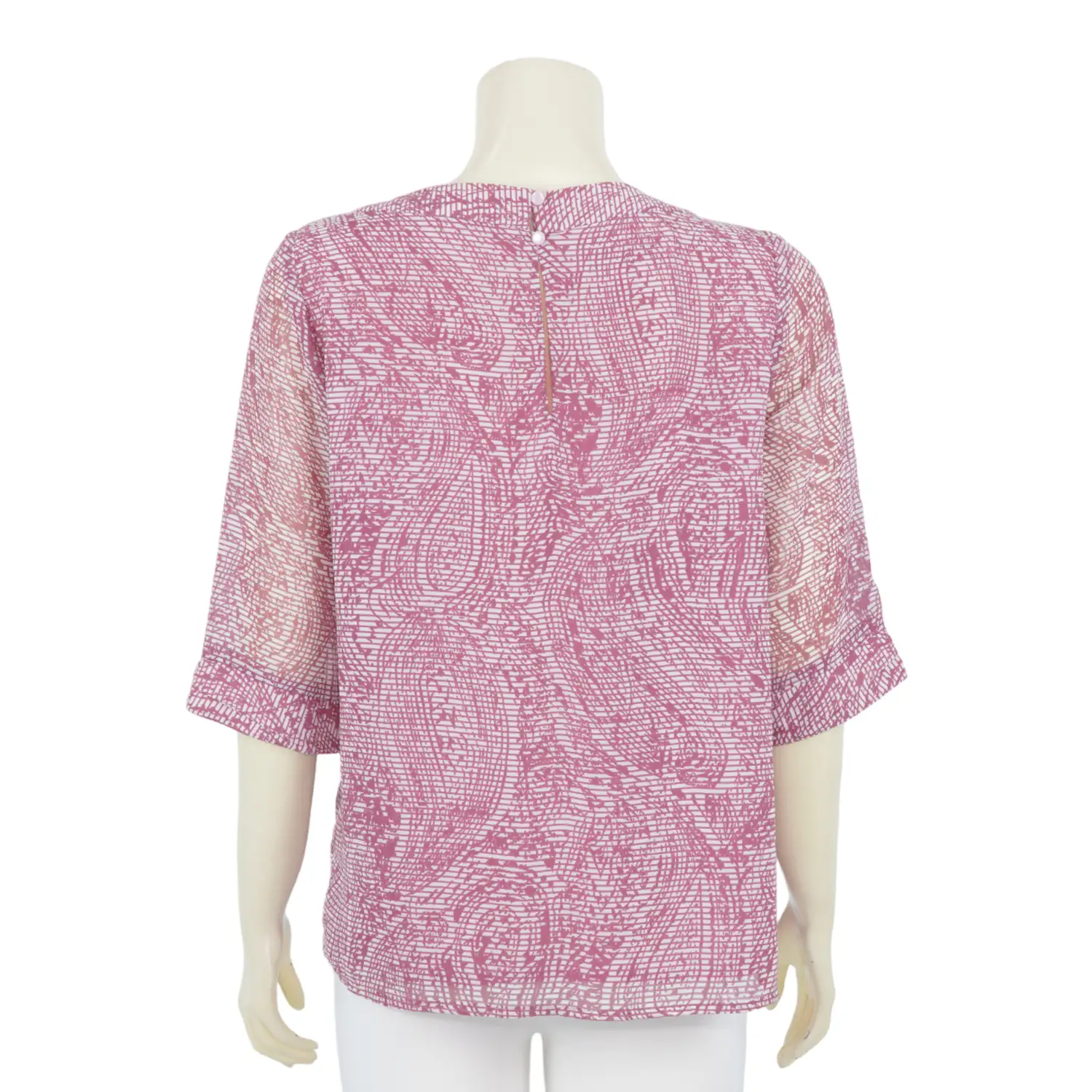 เสื้อคอกลมแขน 3 ส่วน ผ้าชีฟองพิมพ์ลาย - Image 5