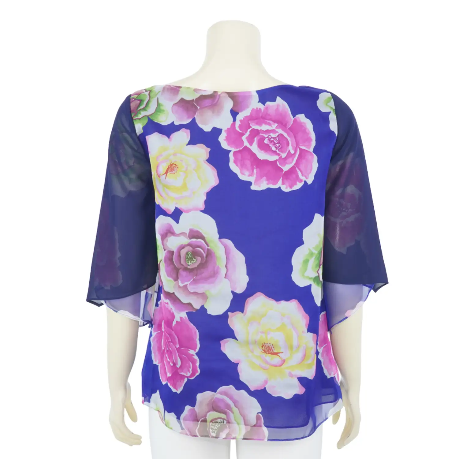 เสื้อคอปาดแขนระบาย 3 ส่วน ผ้าลายดอกไม้ - Image 3