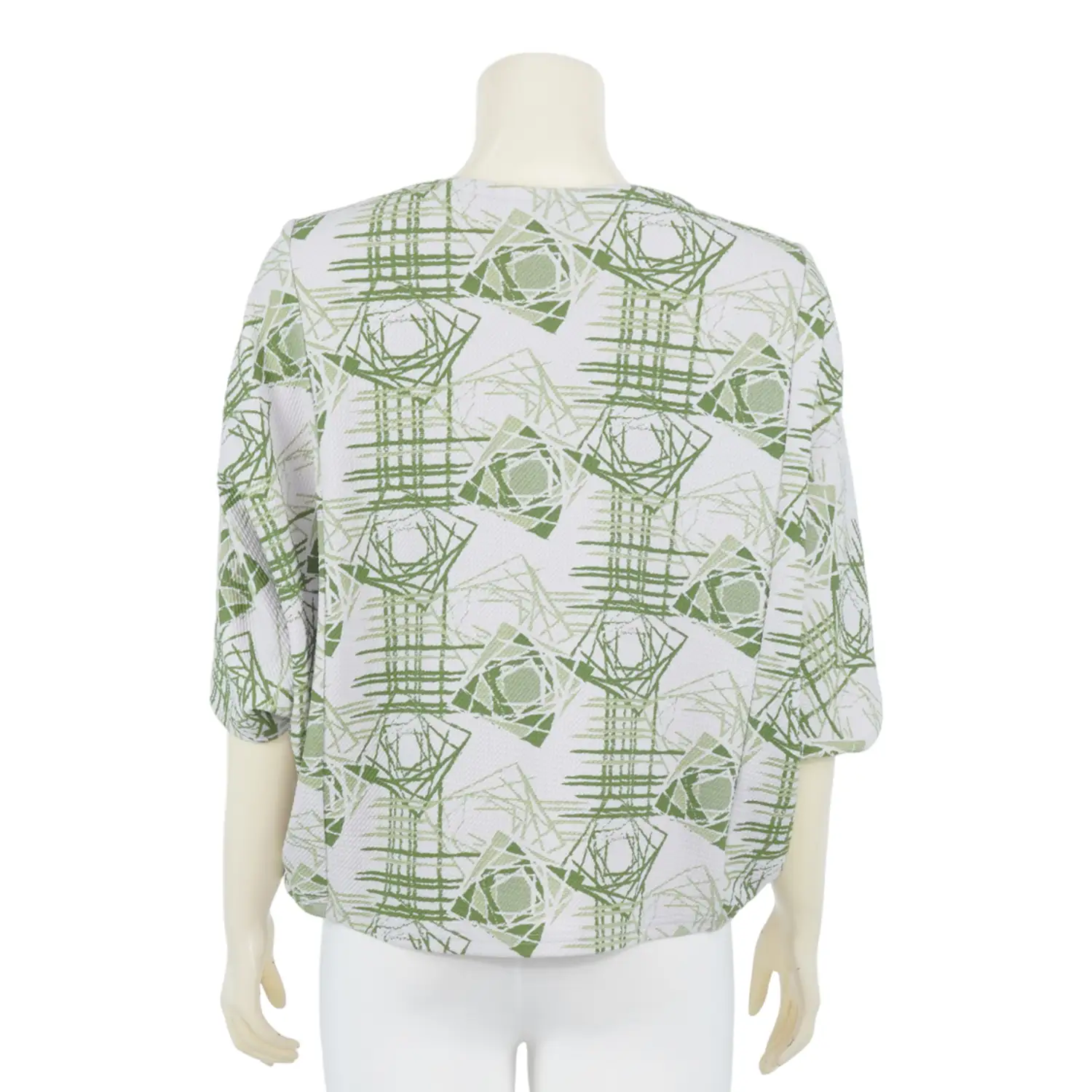 เสื้อคอวีแขนปีกค้างคาว ผ้าลายกราฟิก - Image 3