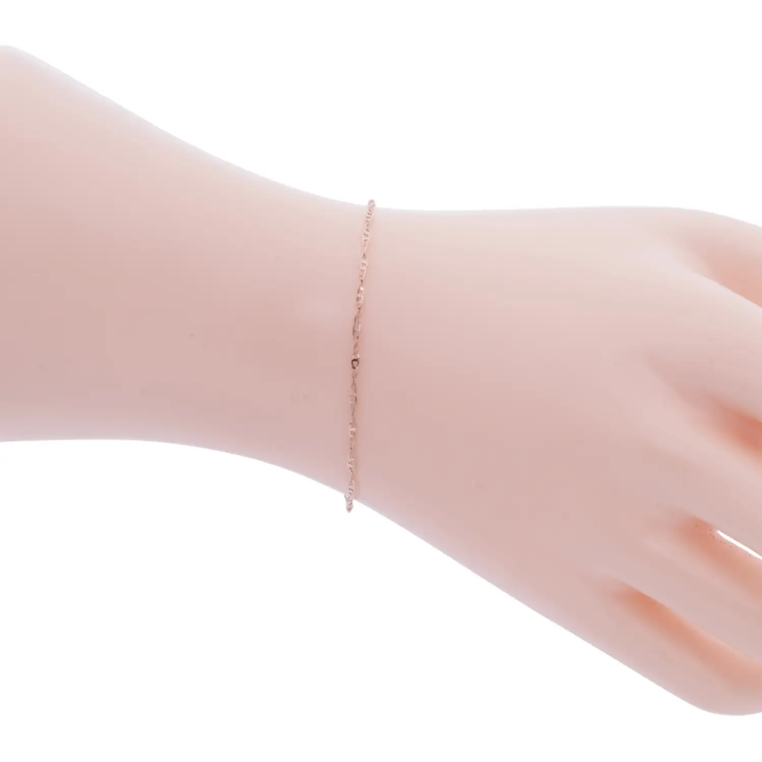 สร้อยข้อมือทองชมพู18K ดีไซน์บิดเกลียว เจียเหลี่ยมเพชร - Image 2