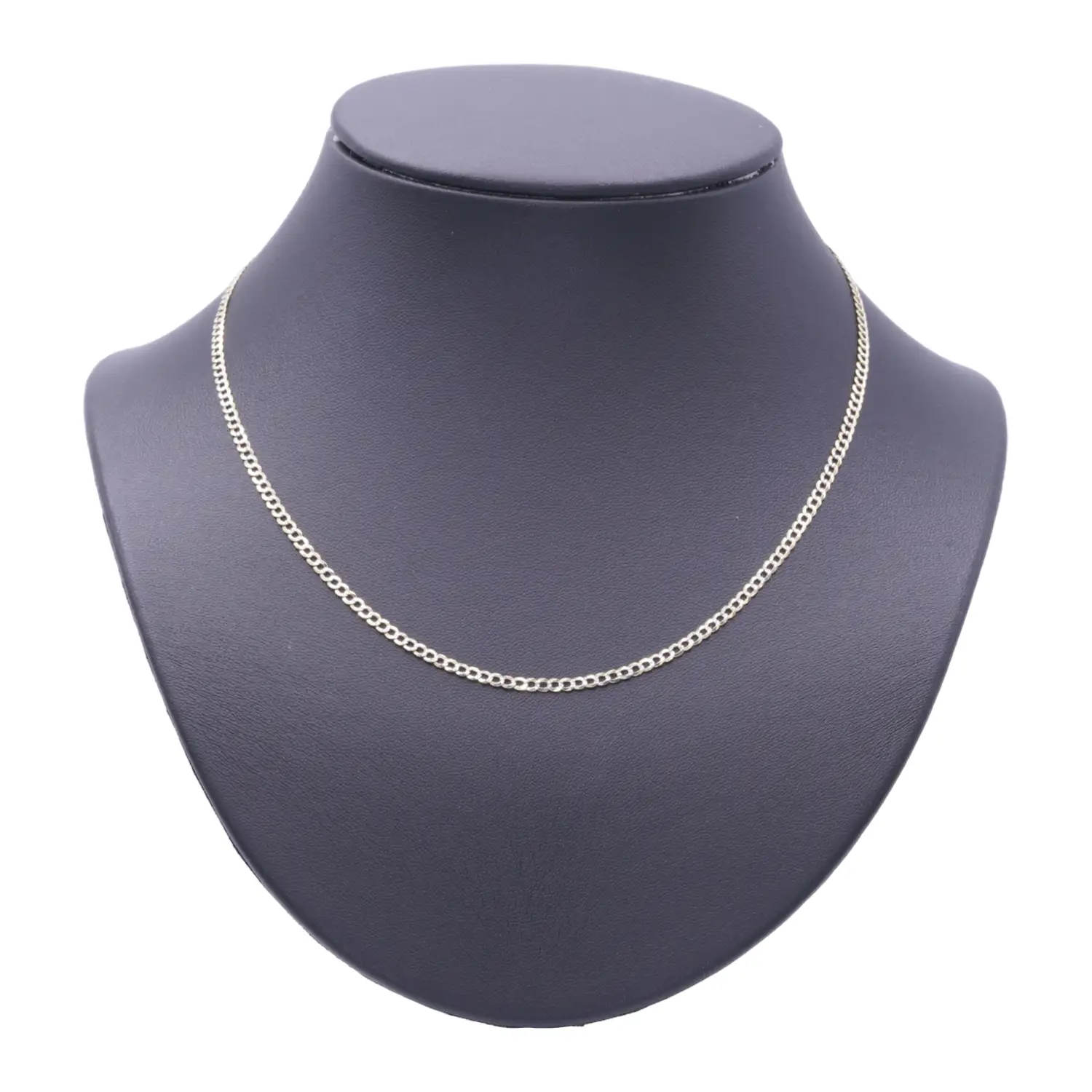 สร้อยคอทอง18K และทองขาว18K ลายโซ่แบบแบน เจียเหลี่ยมเพชรดีไซน์ 2 กษัตริย์