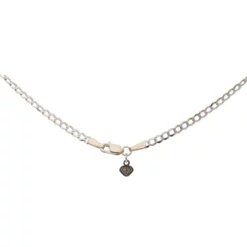สร้อยคอทอง18K และทองขาว18K ลายโซ่แบบแบน เจียเหลี่ยมเพชรดีไซน์ 2 กษัตริย์ - Image 3